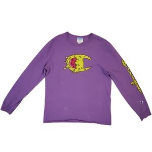 Champion Men's Purple Slime Logo Heritage Long Sleeve T-Shirt Medium‎